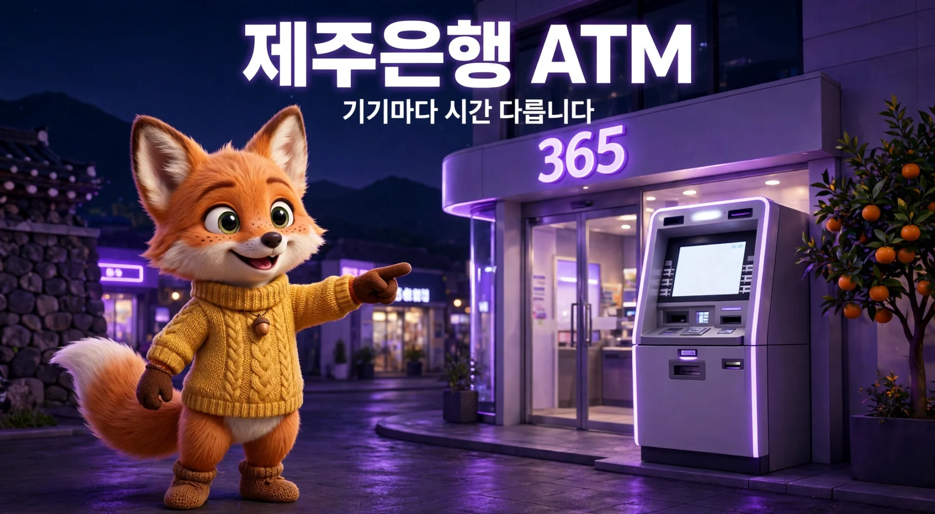 제주은행 ATM 안내 — 시간은 기기마다 다릅니다, 방문 전 확인