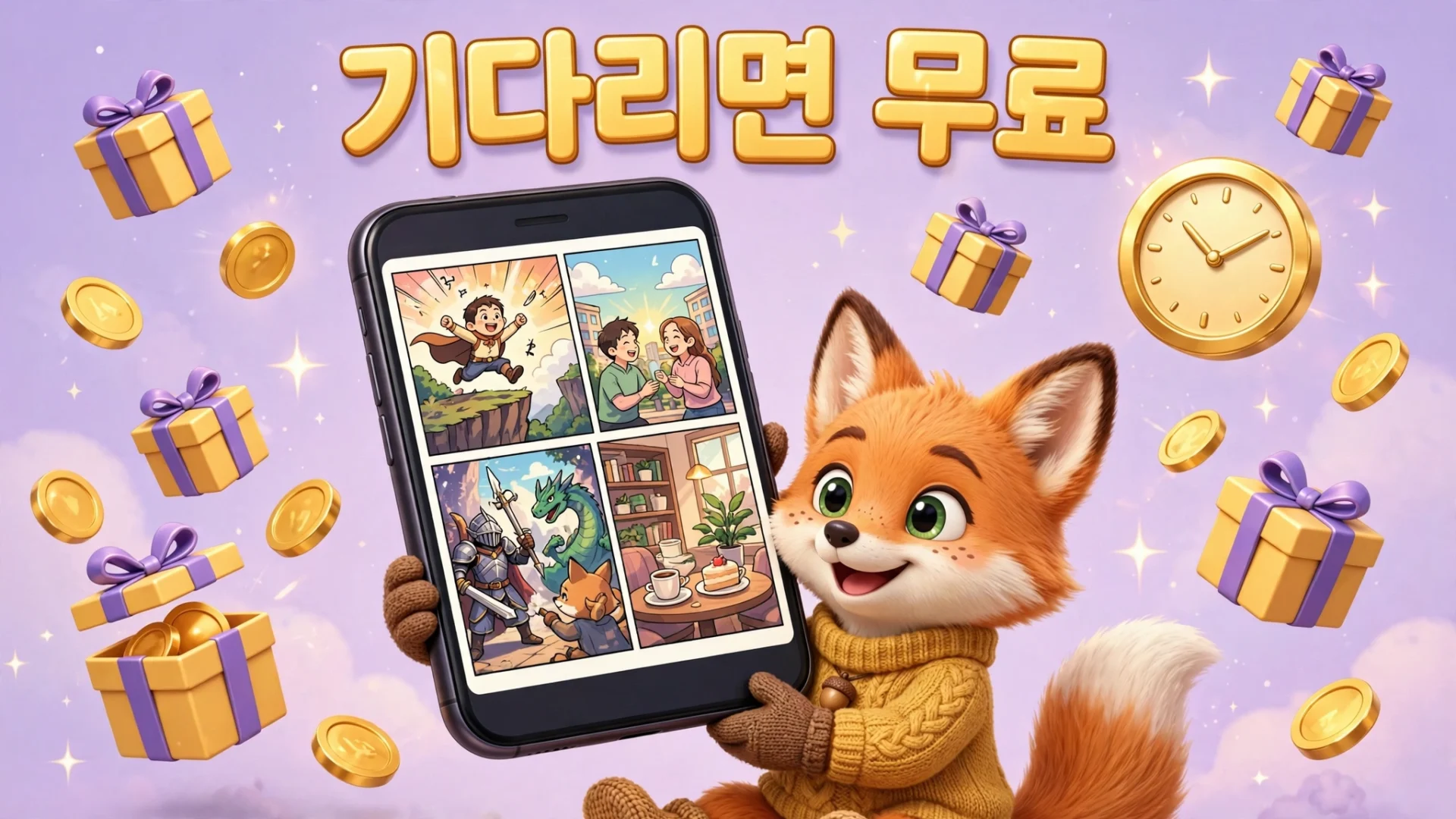카카오웹툰 기다리면 무료 안내 이미지