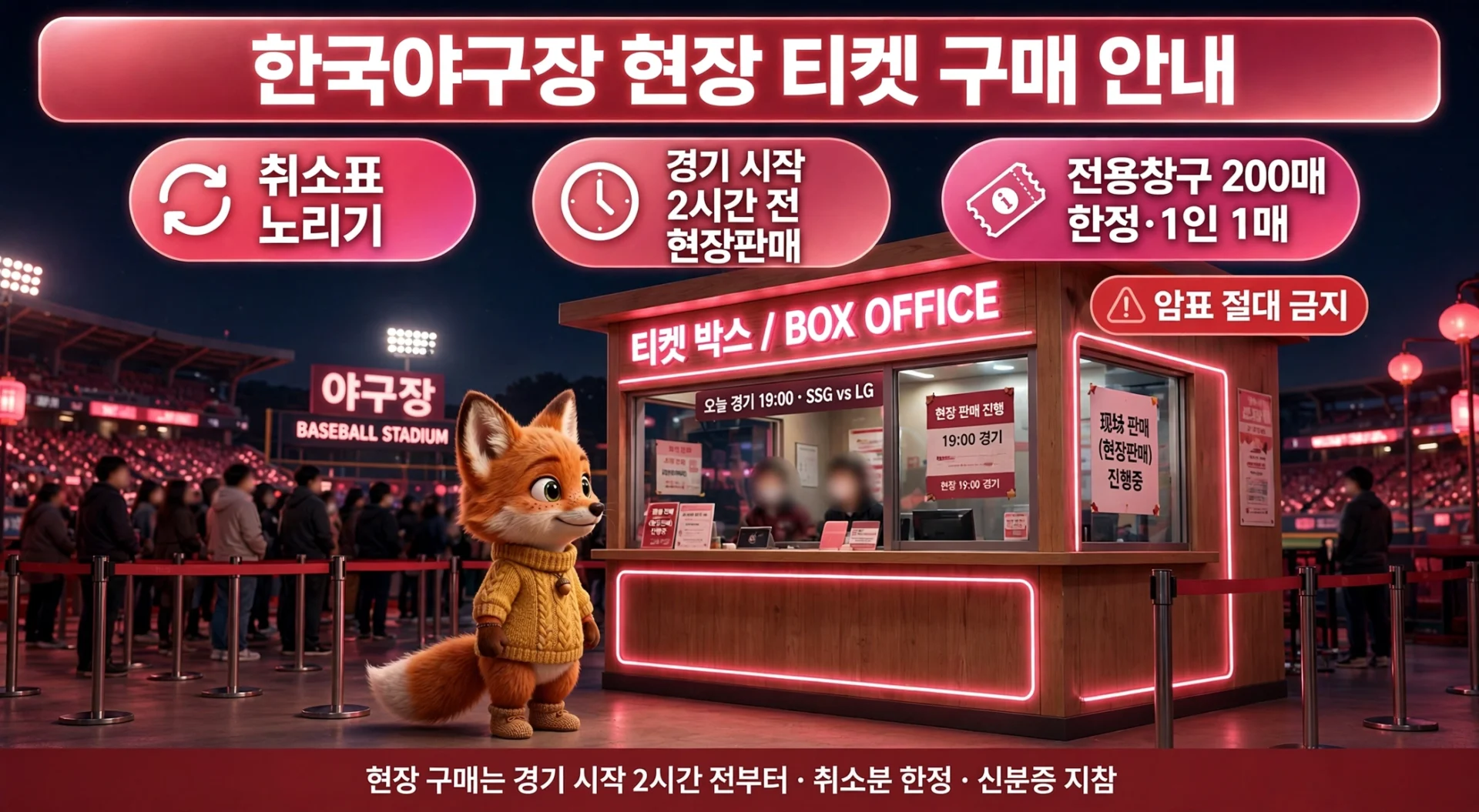 와일드카드 취소표 현장판매 안내 이미지