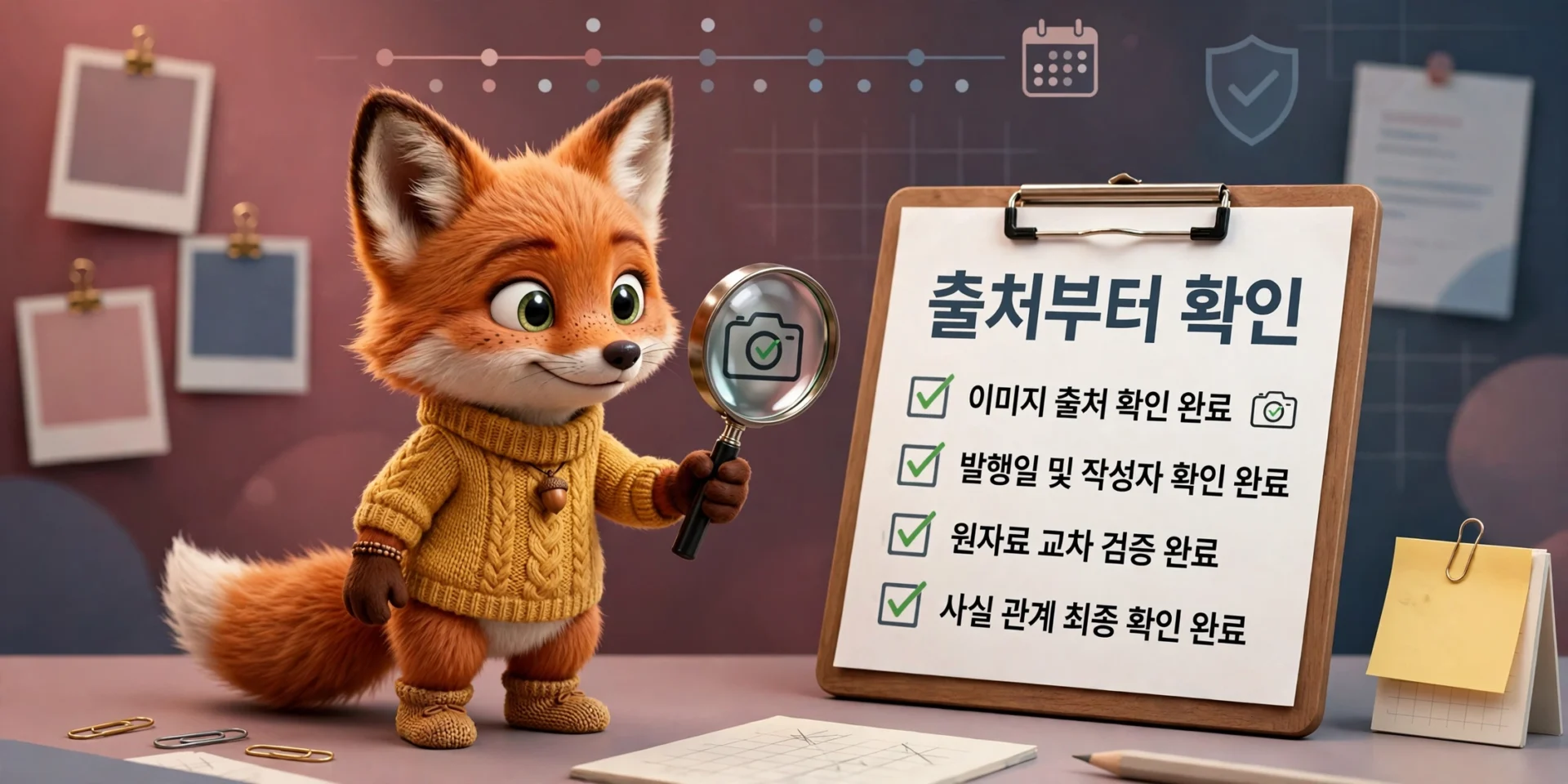 김정은 사망설 같은 소문을 볼 때 출처부터 확인하는 체크리스트 일러스트