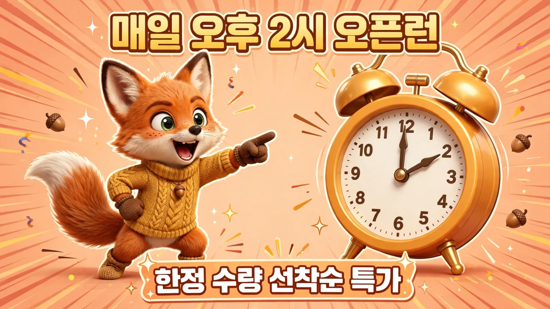 매일 오후 2시 오픈런 한정 수량 선착순