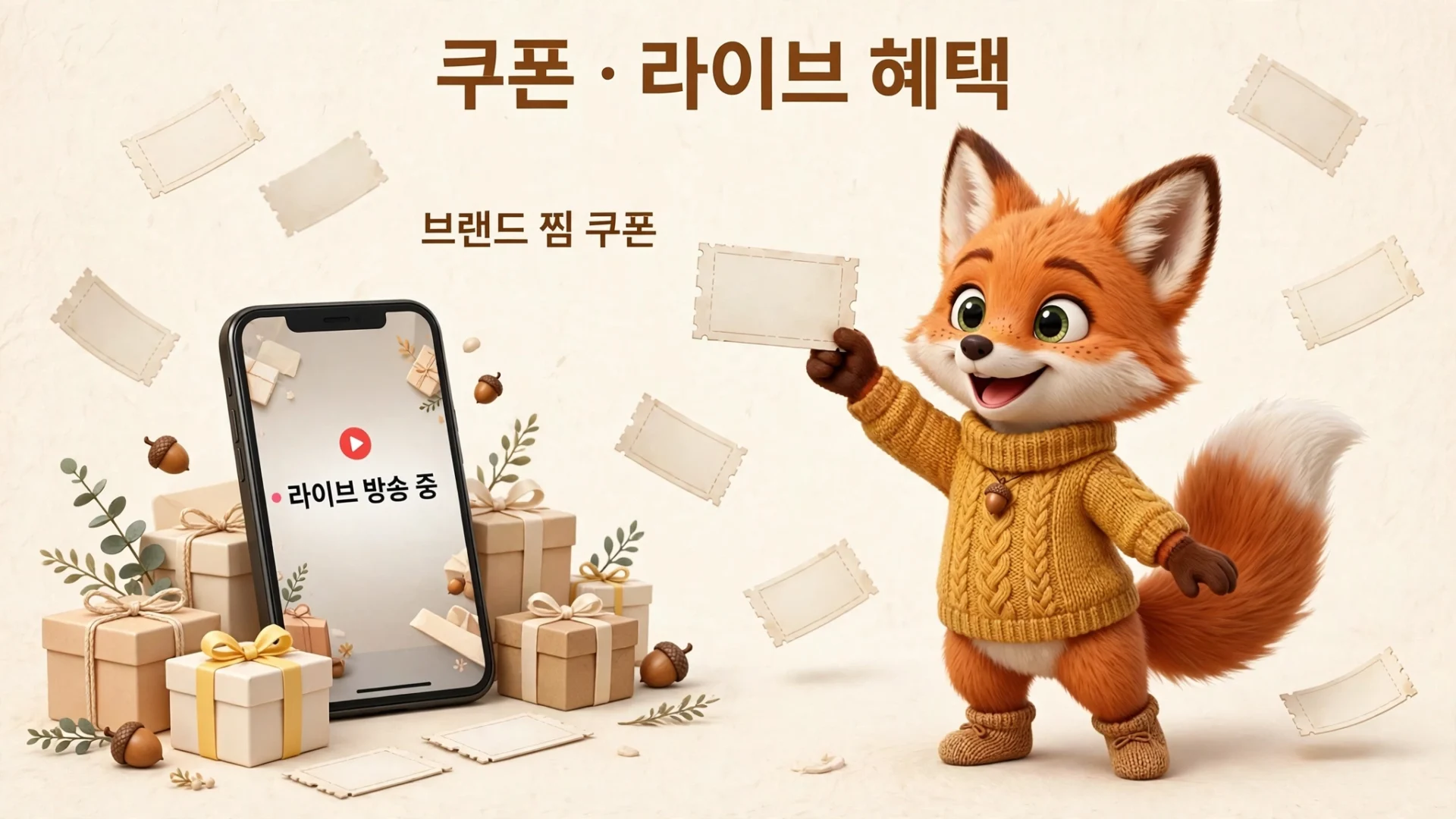 쿠폰 라이브 혜택 브랜드 찜 쿠폰