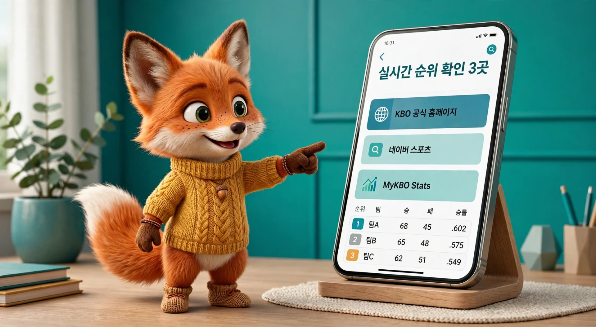 실시간 프로야구 순위 확인 방법 3곳 안내 이미지