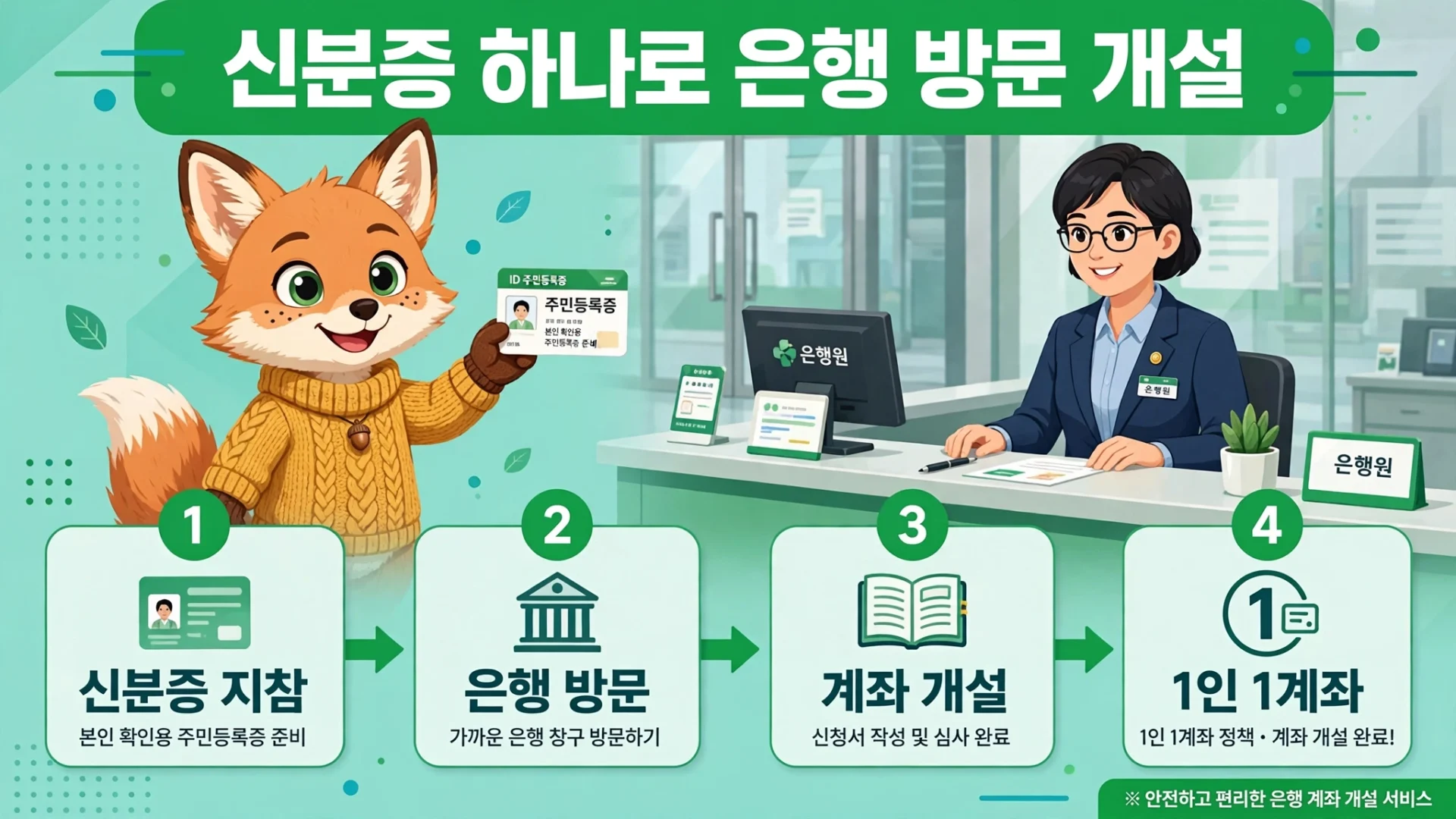 생계비 계좌 개설 4단계 — 신분증 하나로 은행 방문 개설