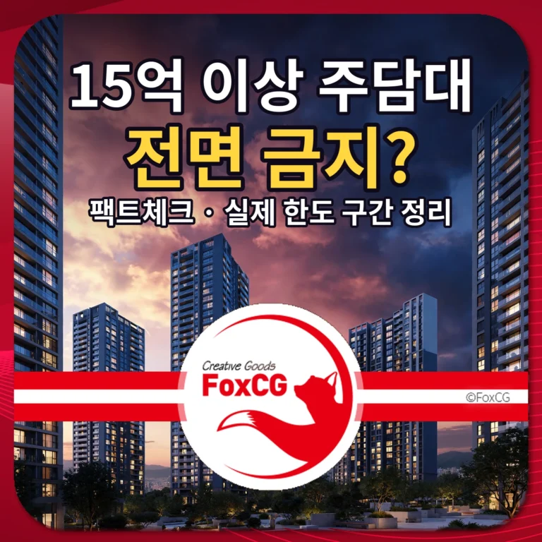 15억 이상 주담대 전면 금지 팩트체크, 실제 한도 구간 정리 썸네일