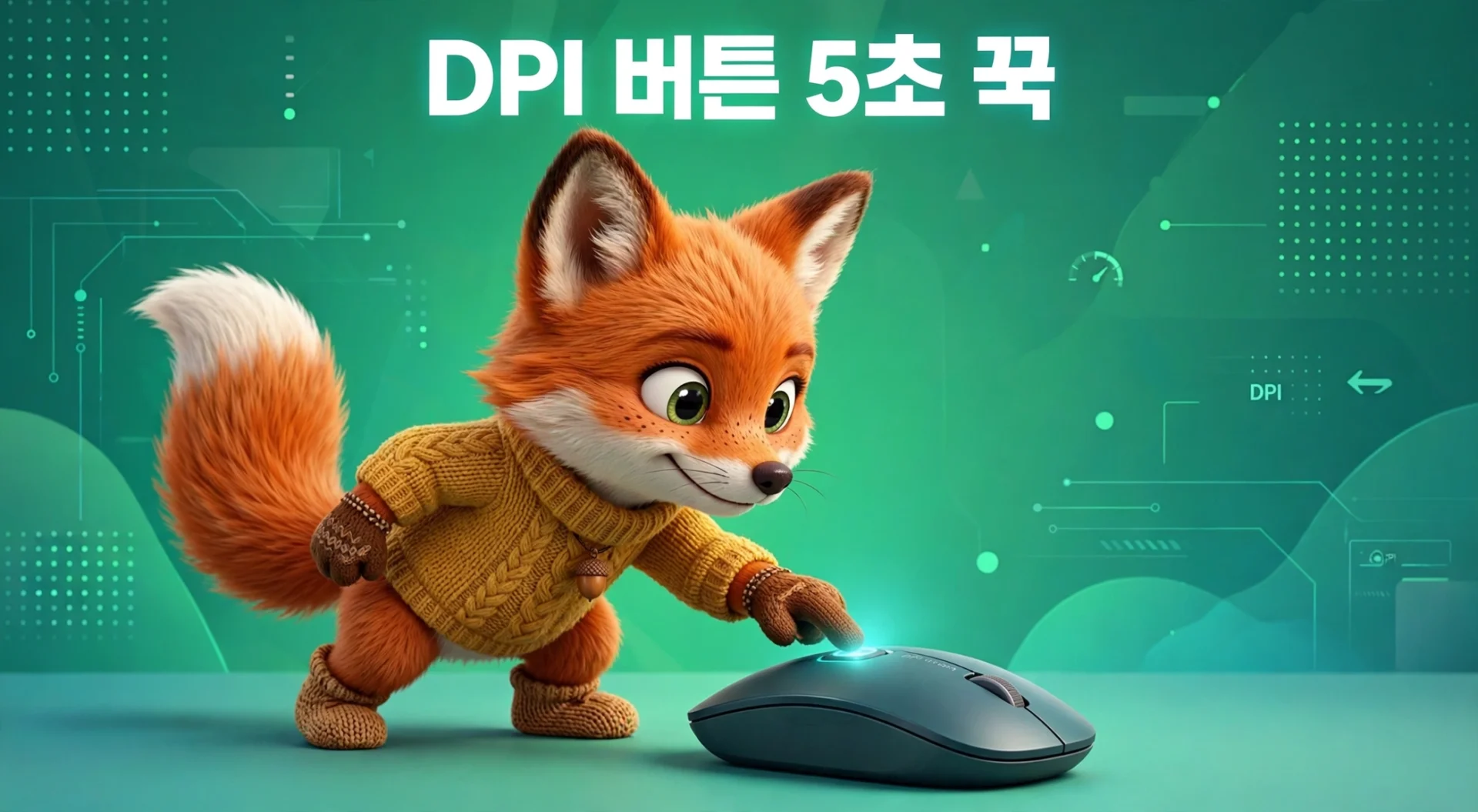 마우스 휠 볼륨 조절 해결 — DPI 버튼 5초 길게 누르기