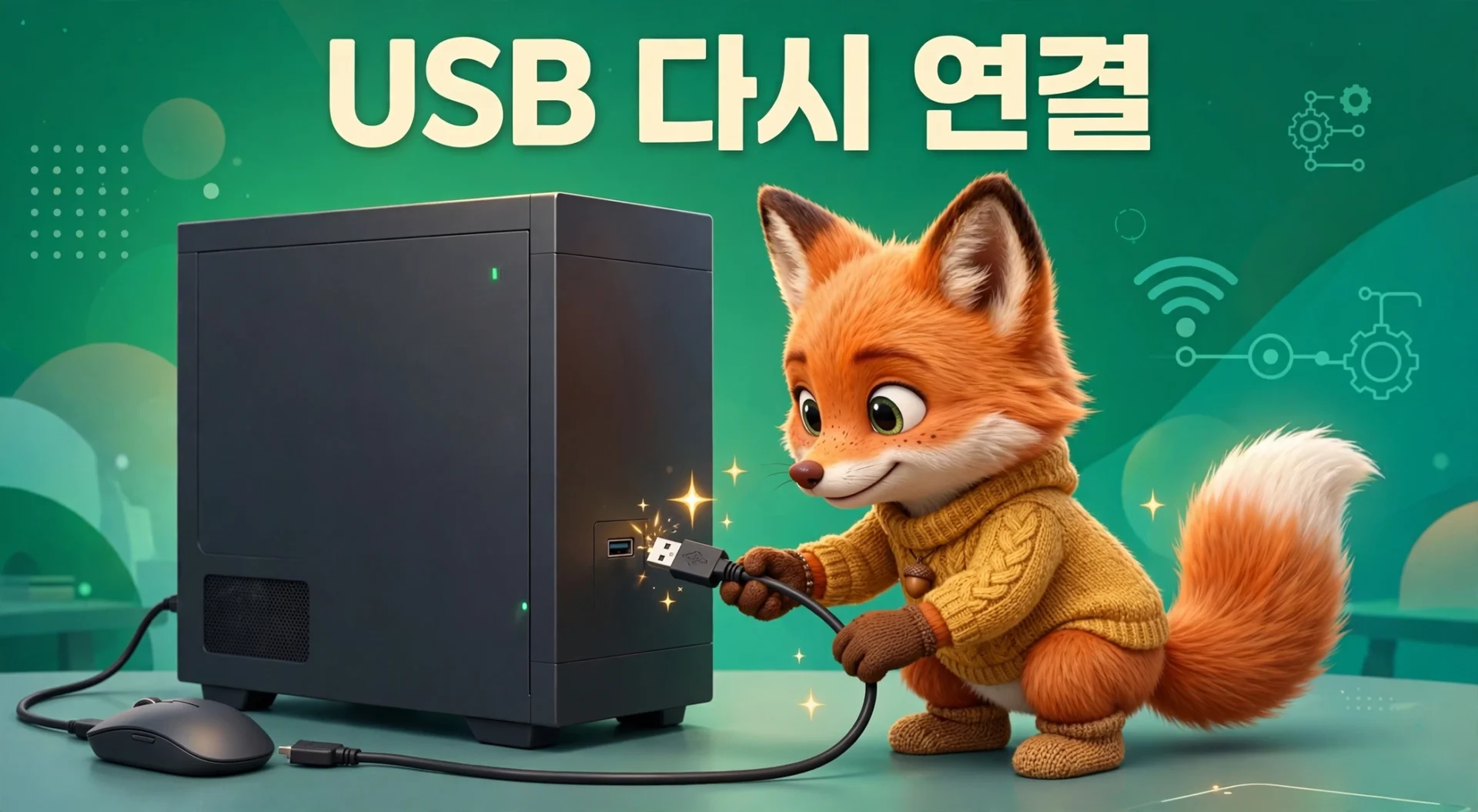 마우스 휠 볼륨 조절 해결 — USB 다시 연결