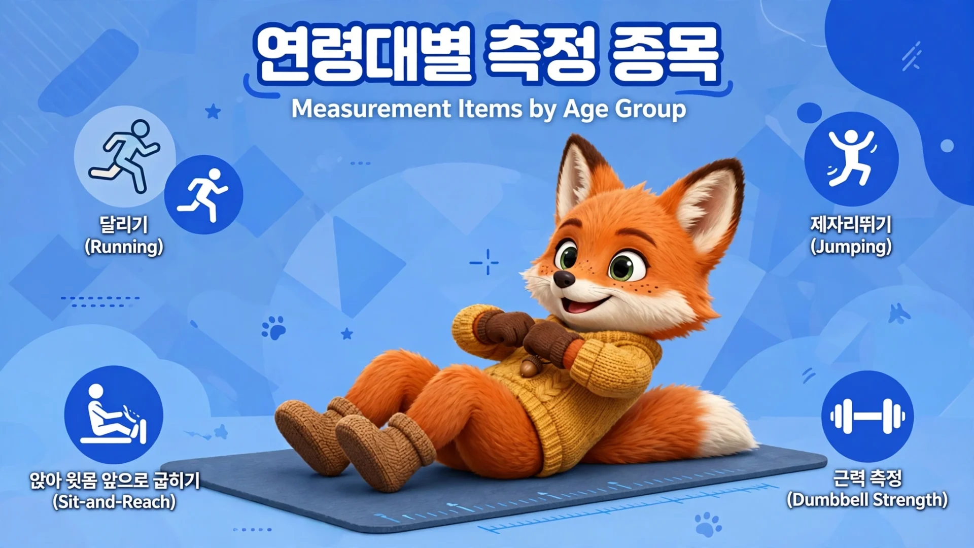 국민체력100 연령대별 측정 종목