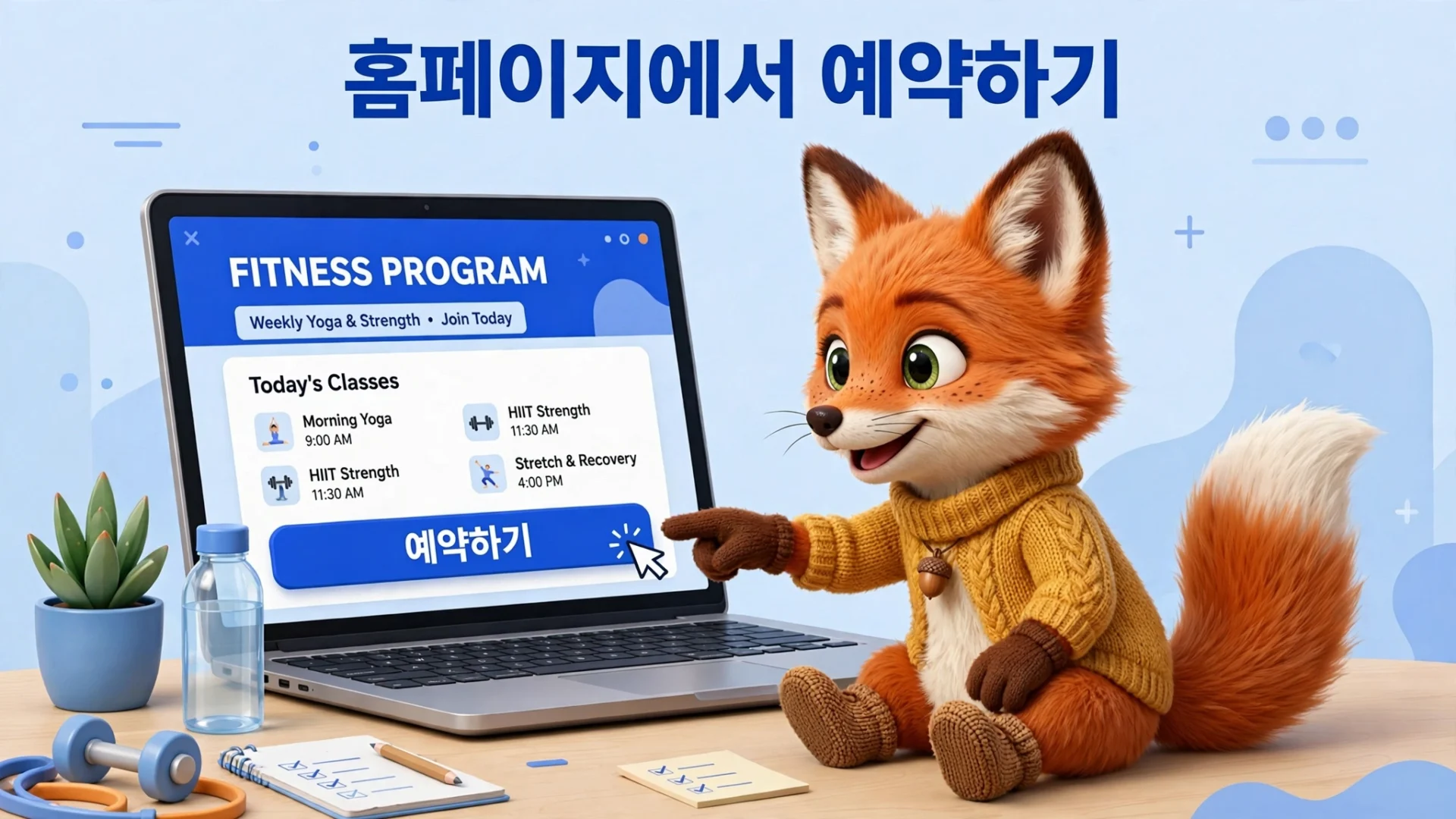 국민체력100 홈페이지에서 예약하기