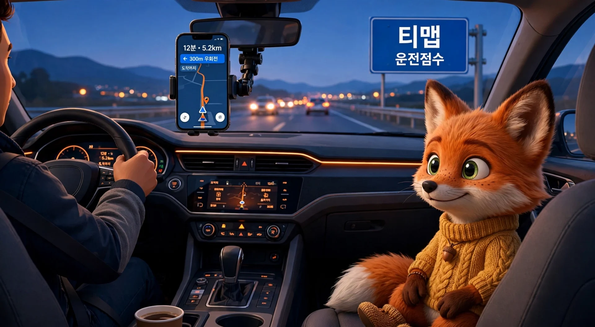 티맵 내비게이션 안내 — 운전점수