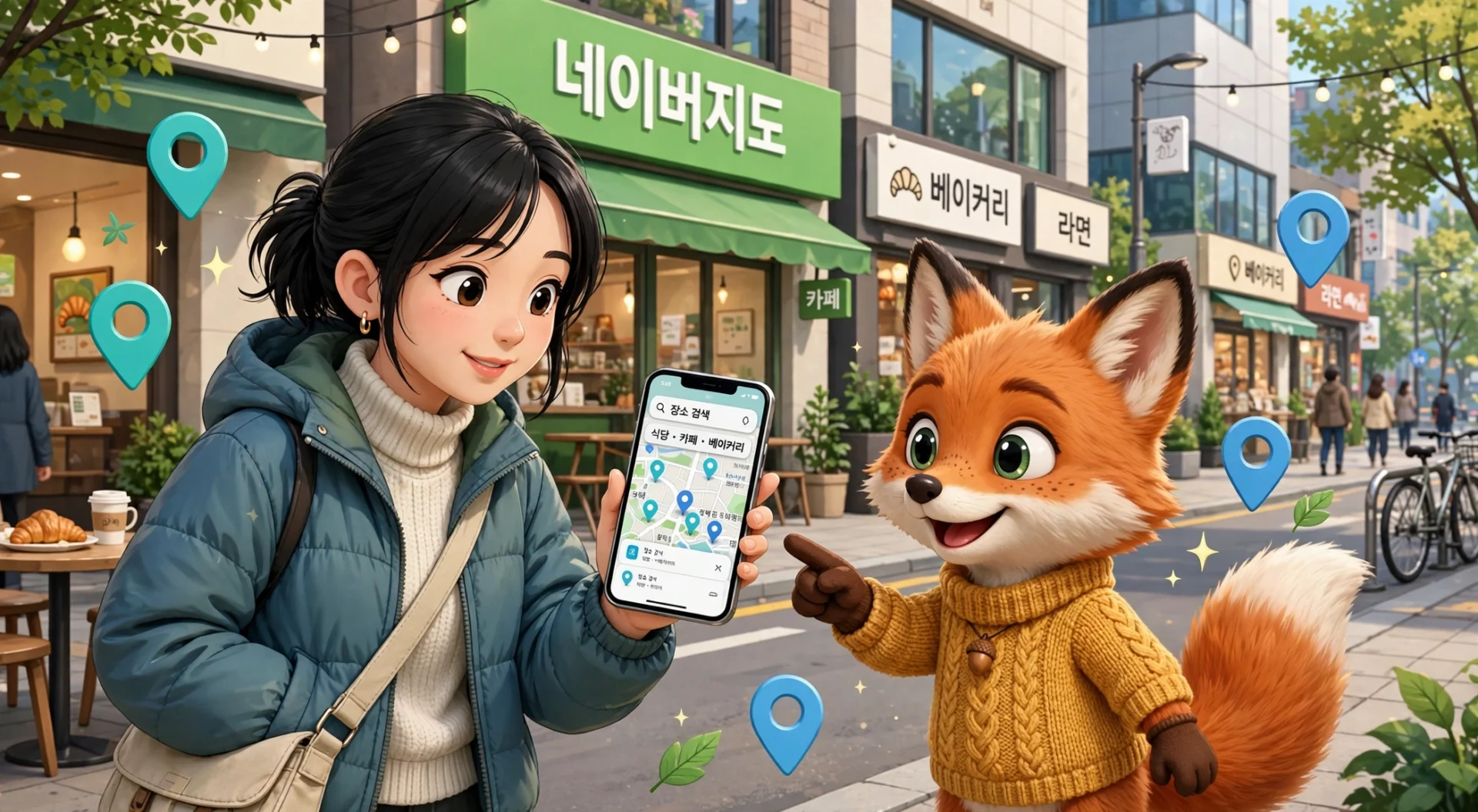 네이버지도 내비게이션 안내 — 장소 검색