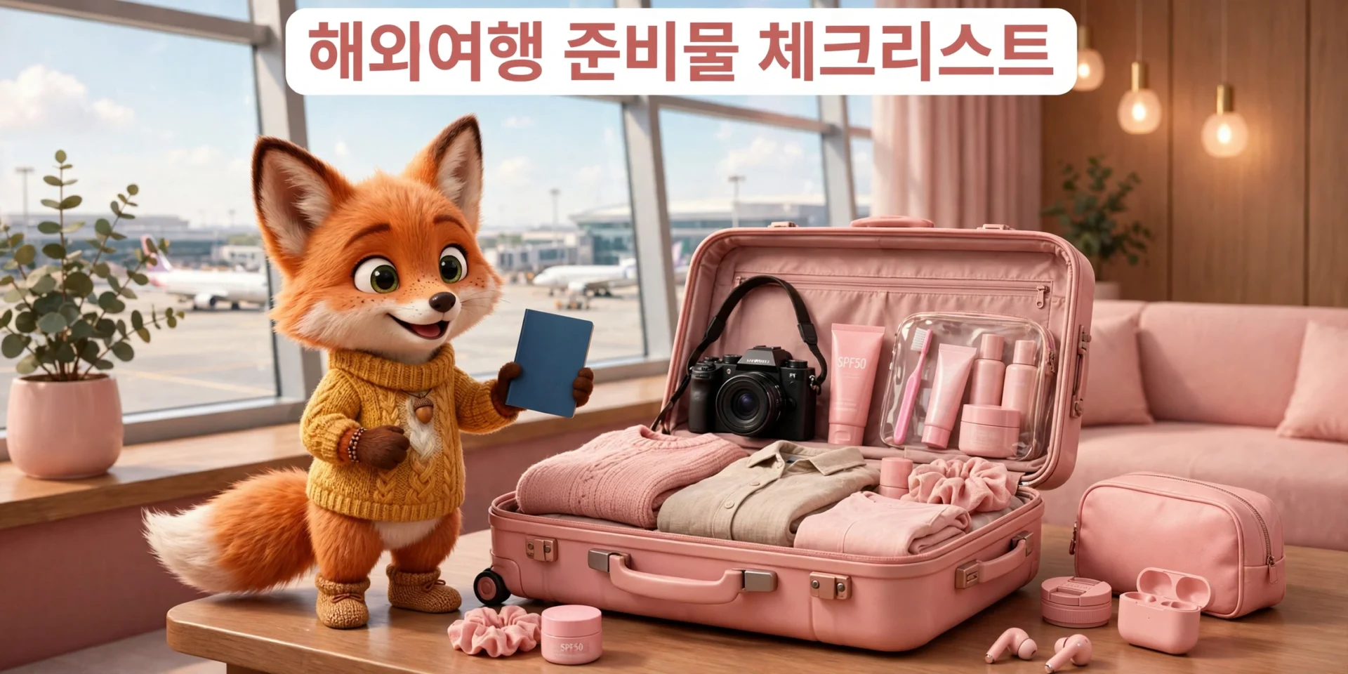 해외여행 준비물 체크리스트 캐리어 패킹과 여우 가이드
