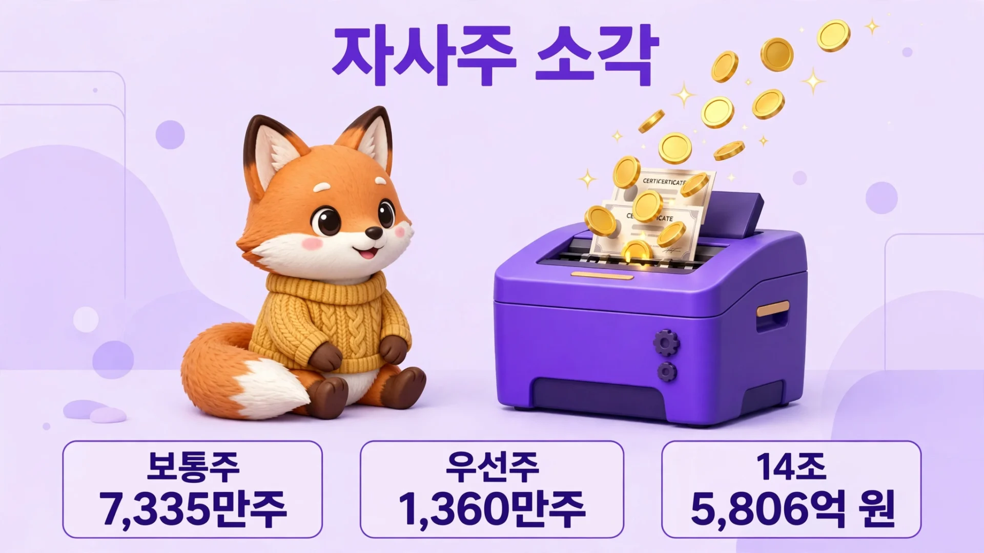 삼성전자 자사주 소각 안내