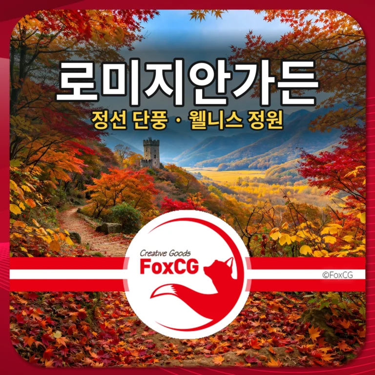 로미지안가든 단풍 썸네일 — 정선 웰니스 정원 가을 풍경