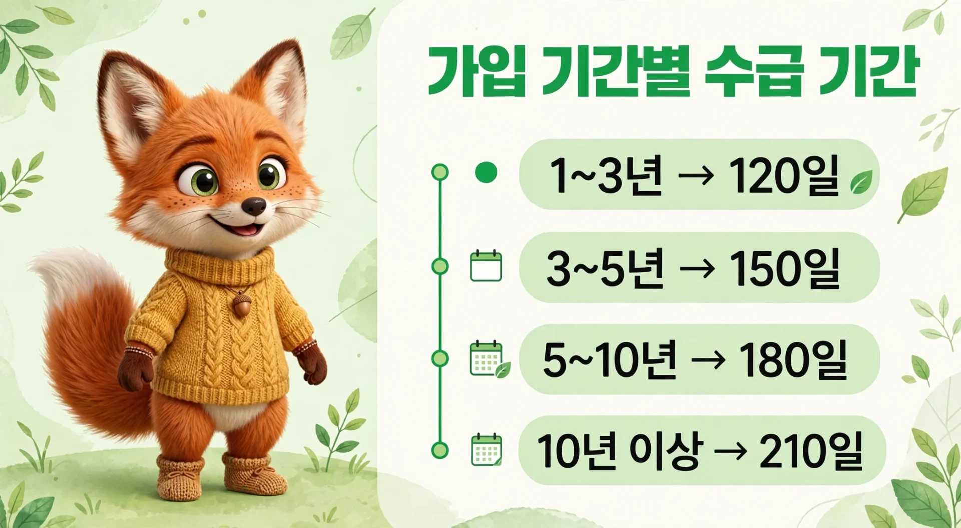 자영업자 실업급여 수급 기간 안내 이미지