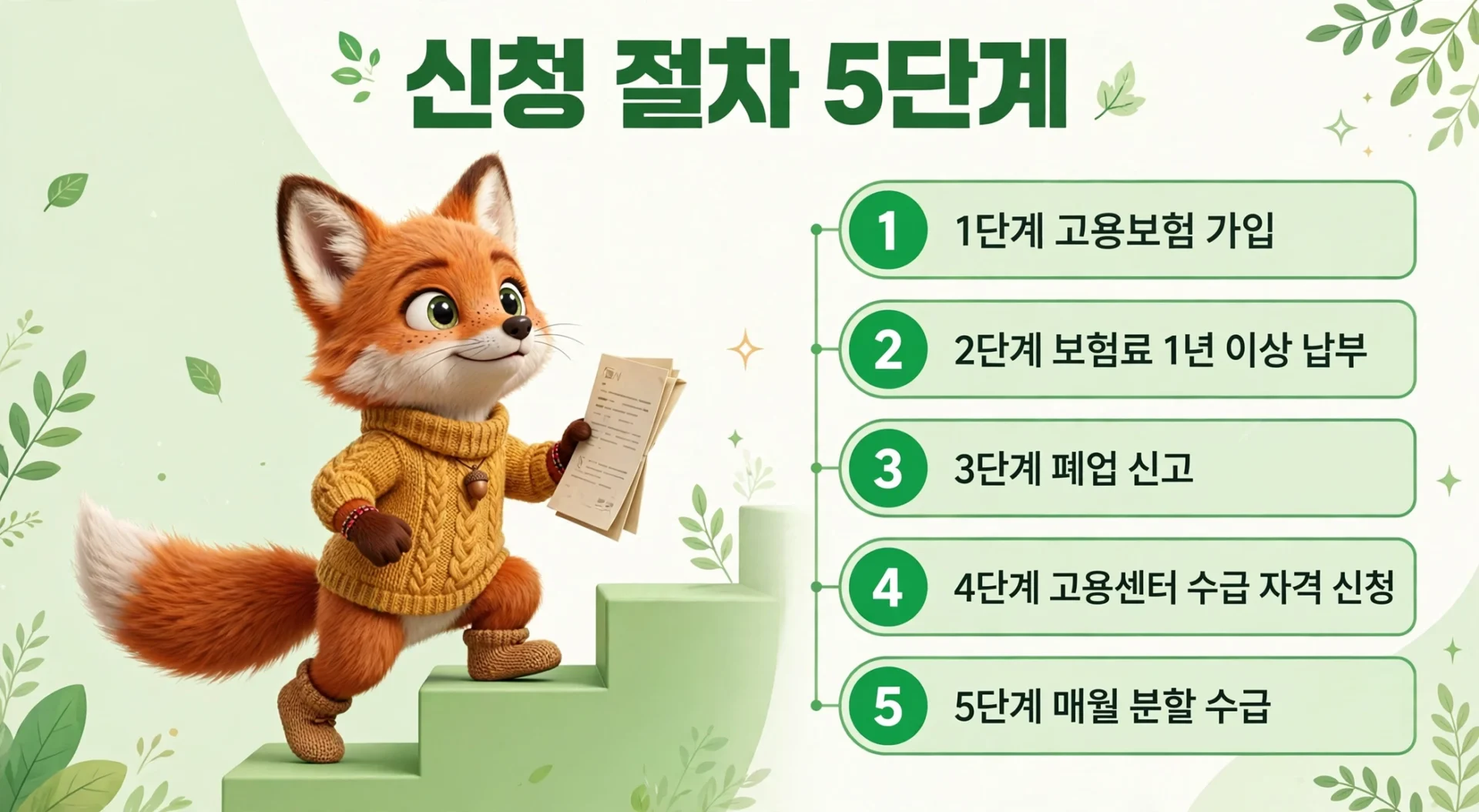 자영업자 실업급여 신청 절차 안내 이미지