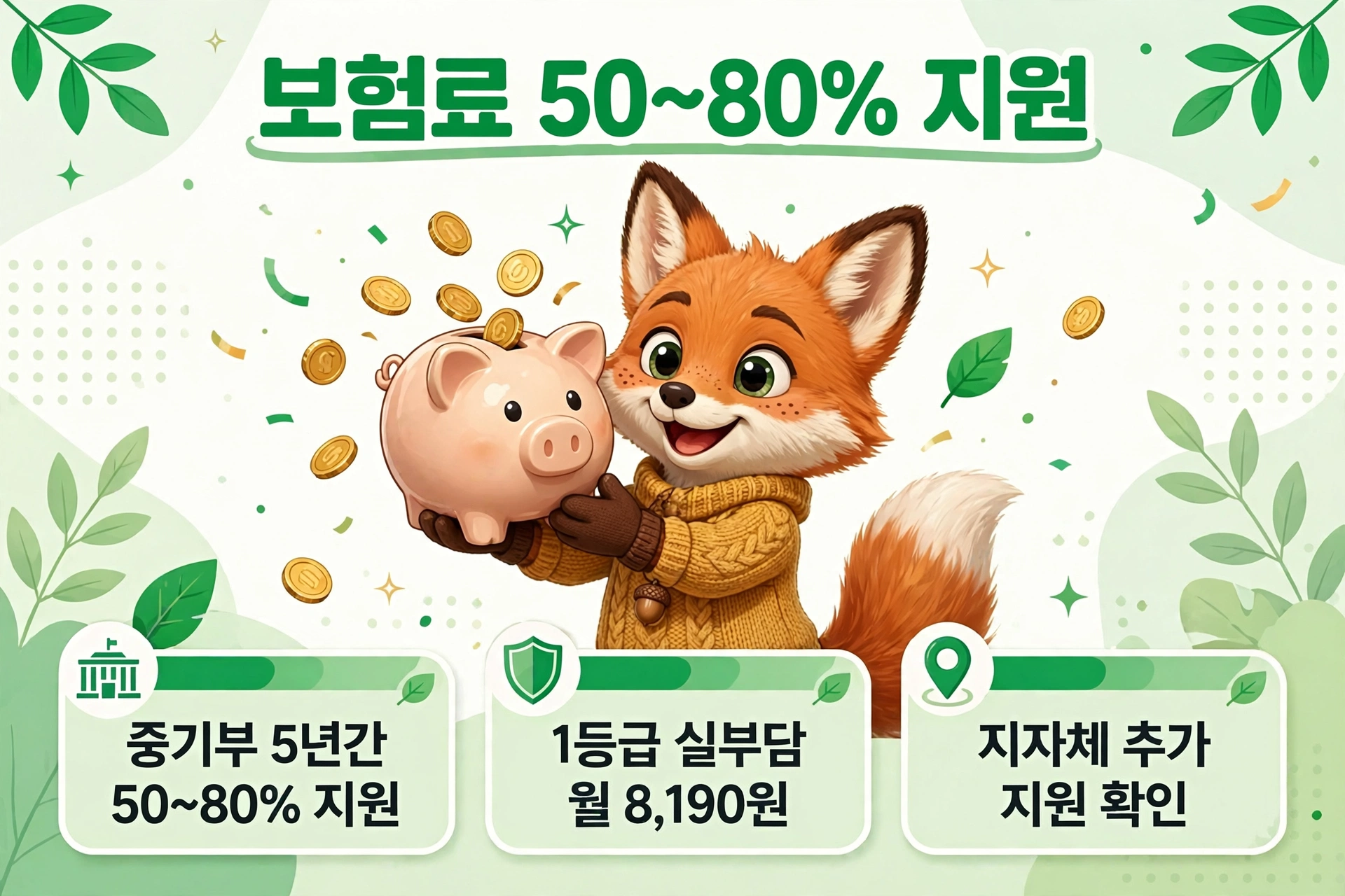자영업자 고용보험료 지원 안내 이미지
