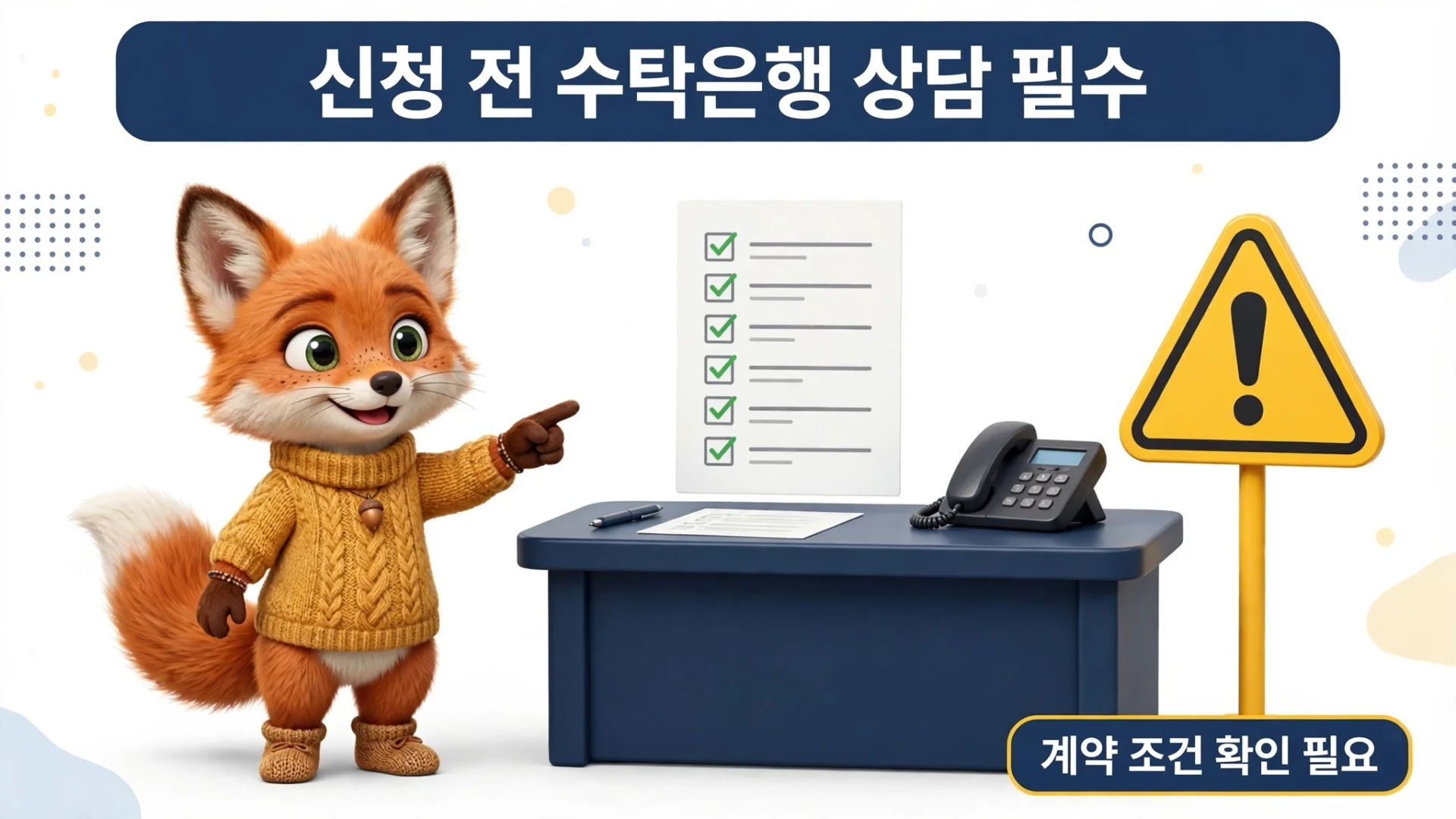 정책대출 이용 시 주의사항 수탁은행 상담 안내