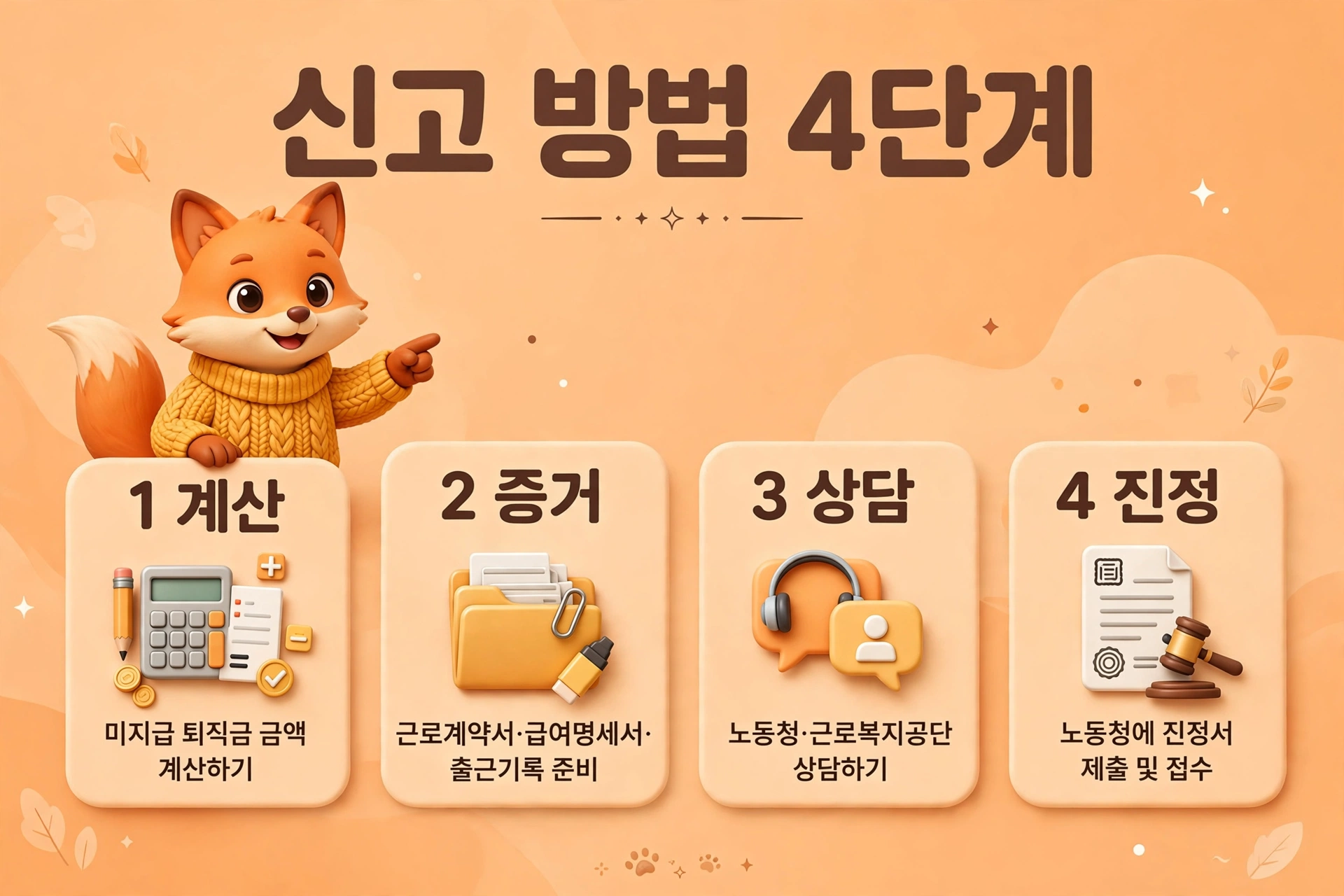 퇴직금 미지급 신고 방법 4단계