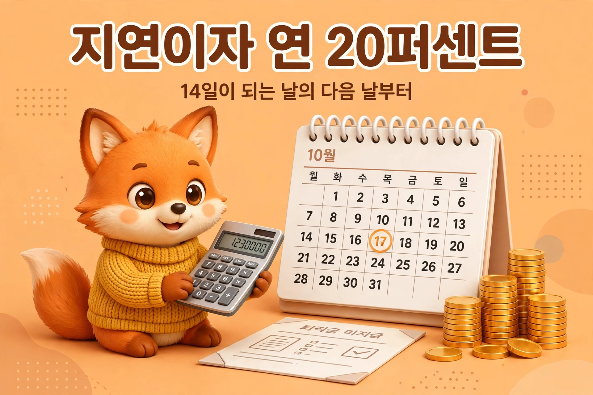 퇴직금 지연이자 연 20퍼센트