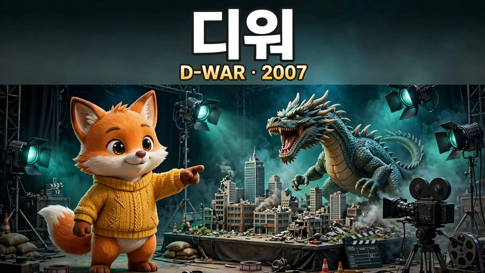 심형래 디워 영화 촬영 세트 일러스트
