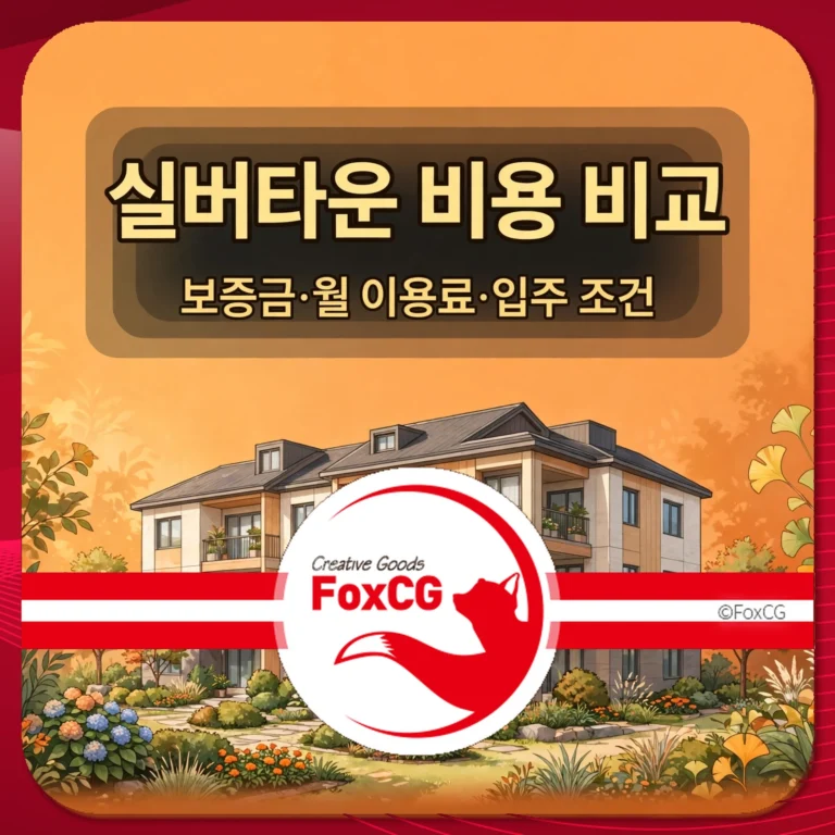 실버타운 비용 비교 보증금 월 이용료 입주 조건 썸네일