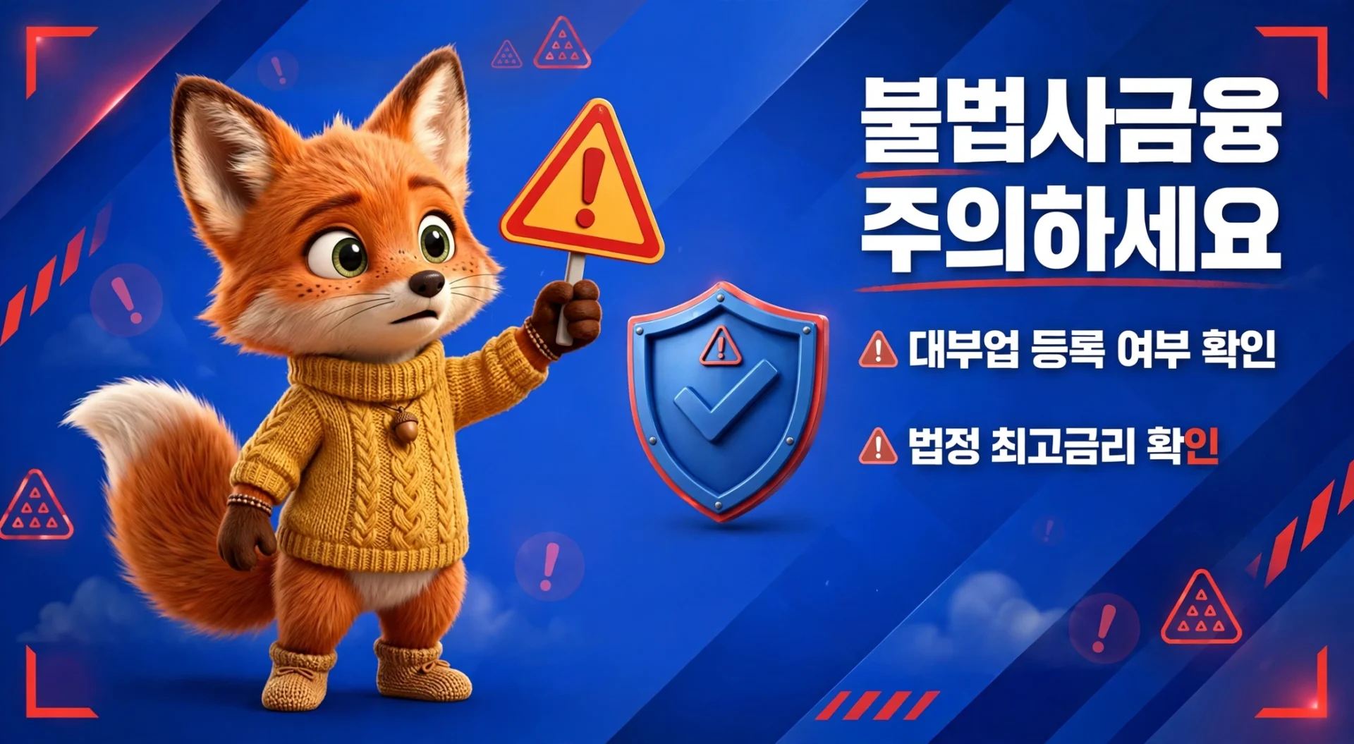 불법사금융 주의 — 대부업 등록 여부와 법정 최고금리 확인