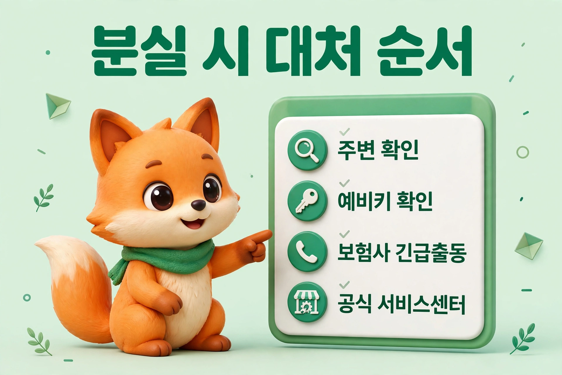 스마트키 분실 시 대처 순서 안내