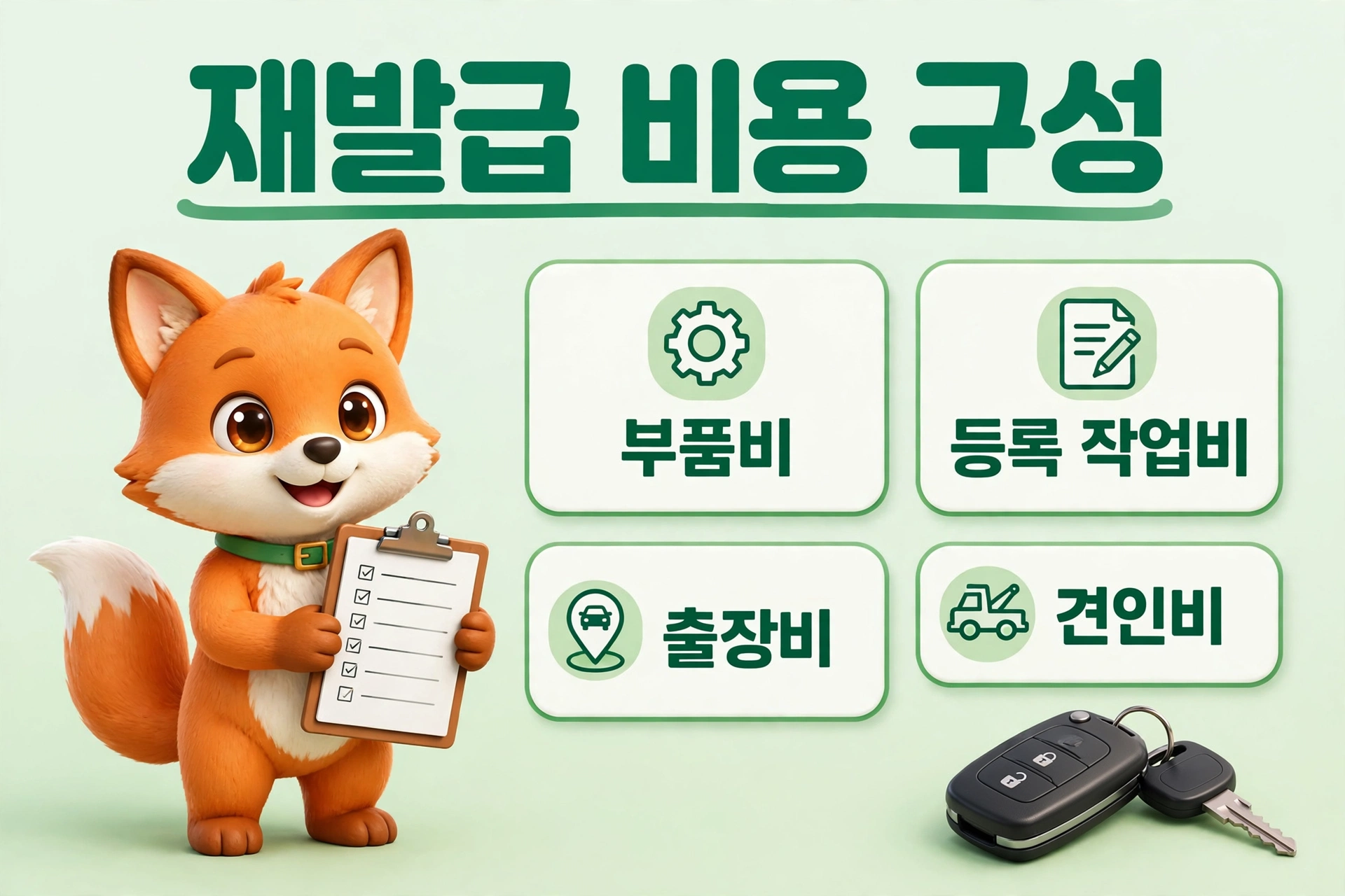스마트키 재발급 비용 구성 안내