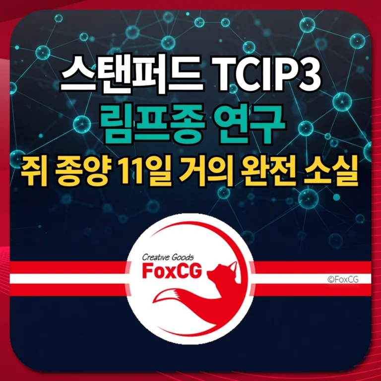 스탠퍼드 TCIP3 림프종 연구 썸네일: 쥐 종양 11일 거의 완전 소실