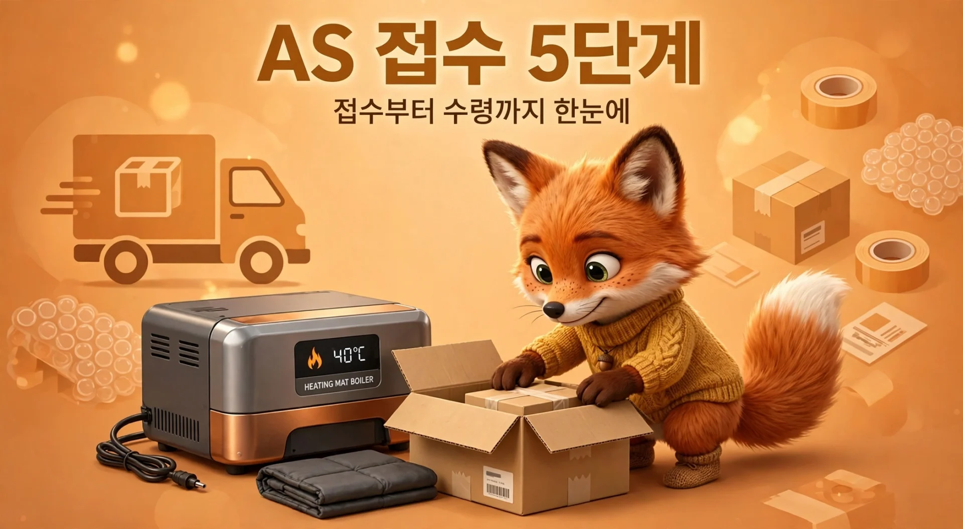 스팀보이 AS 접수 5단계 — 접수부터 수령까지 절차 안내 이미지