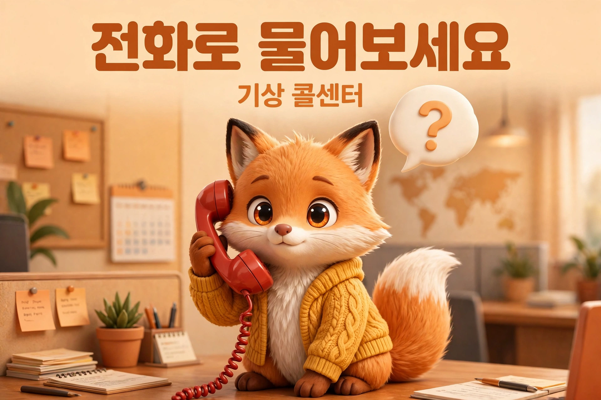 기상 콜센터 전화 상담 안내 여우