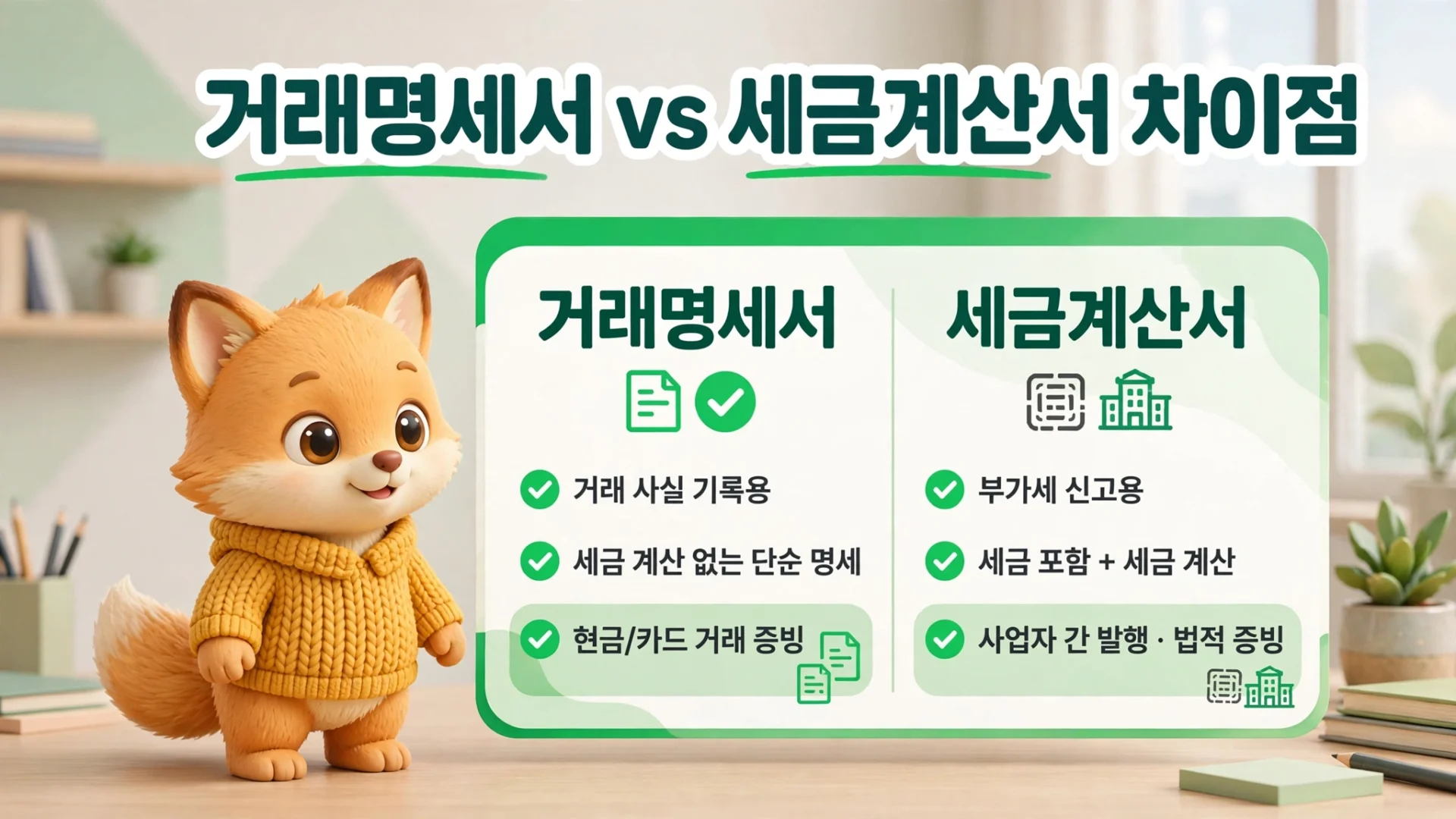 거래명세서와 세금계산서의 차이점 비교 안내