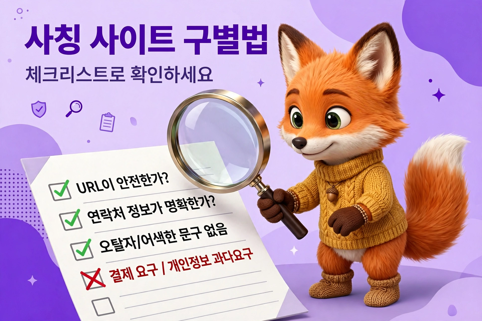 사칭 사이트 구별법 안내