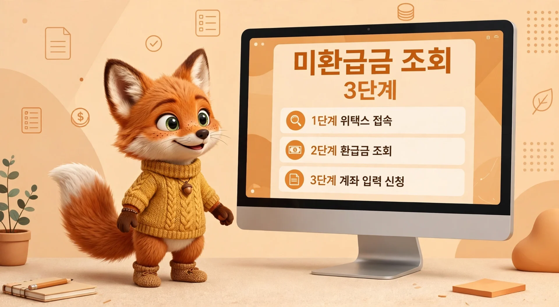 위택스 미환급금 조회 3단계 안내 이미지