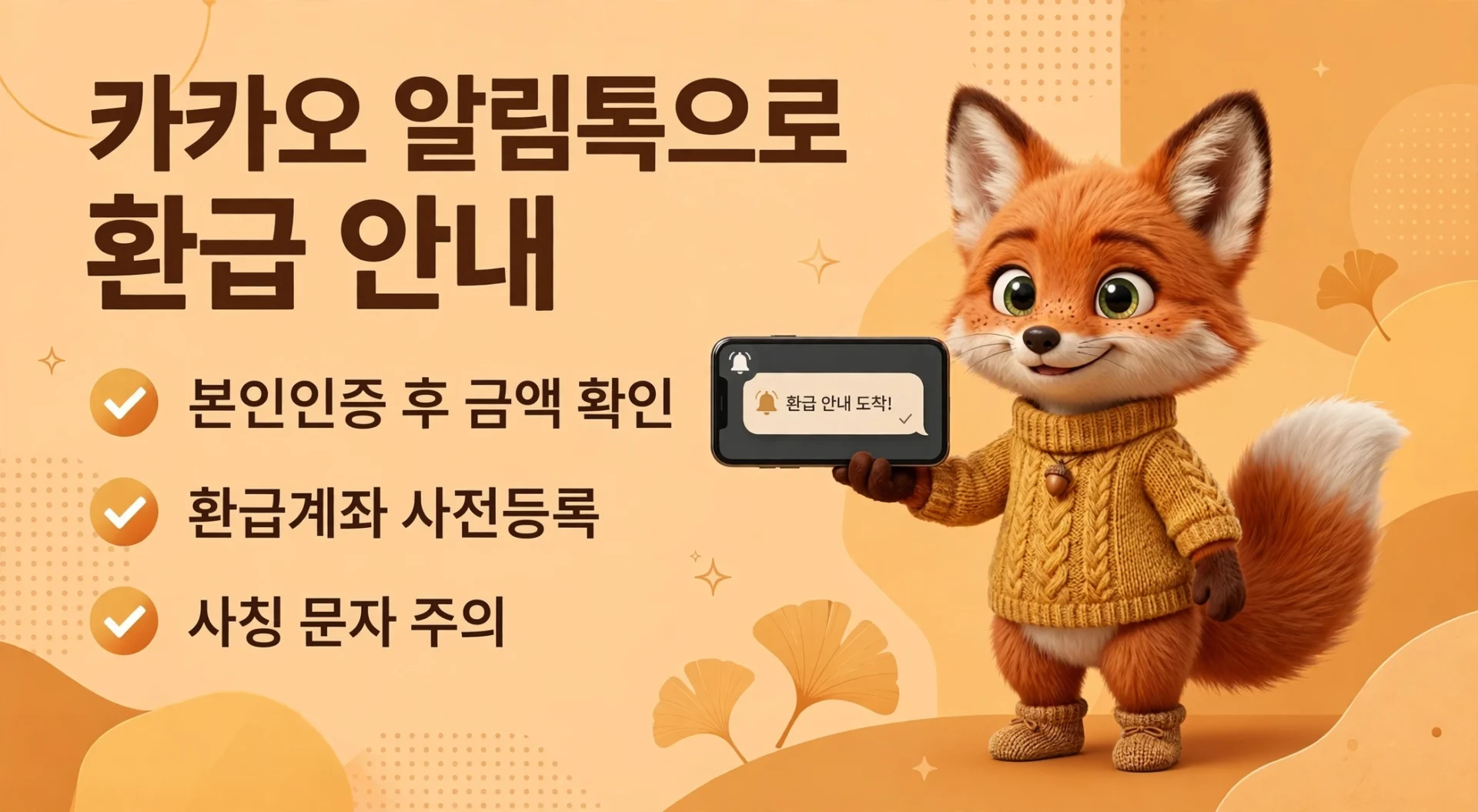 카카오 알림톡 지방세 환급 안내 이미지