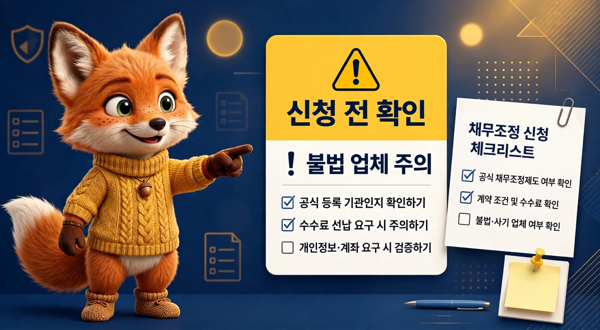 개인워크아웃 주의사항 안내